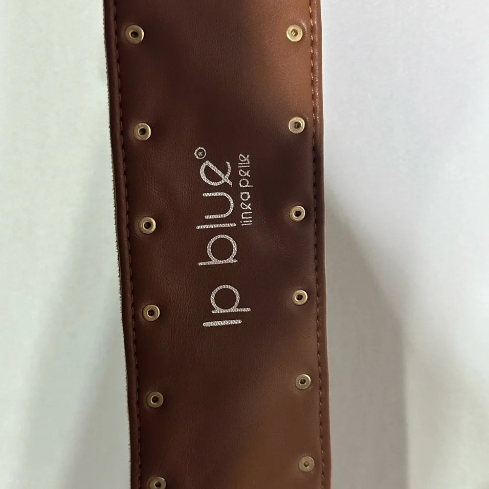 Linea Pelle Blue brown‎ suede belt - medium